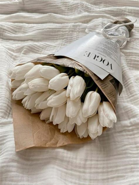 White Tulips Flowers Flower Aesthetic Spring Flowers