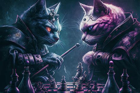 Feline Wizard Chess Digital Art By Billy Bateman Fine Art America