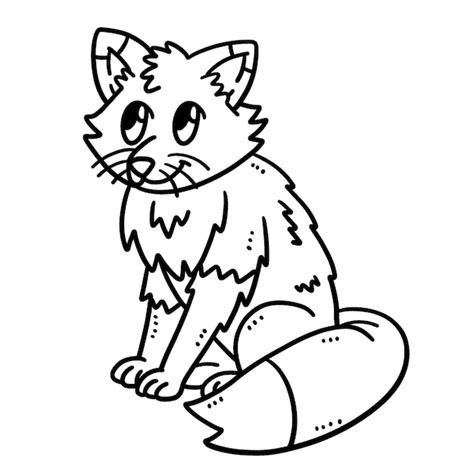 Premium Vector Baby Fox Isolated Coloring Page For Kids