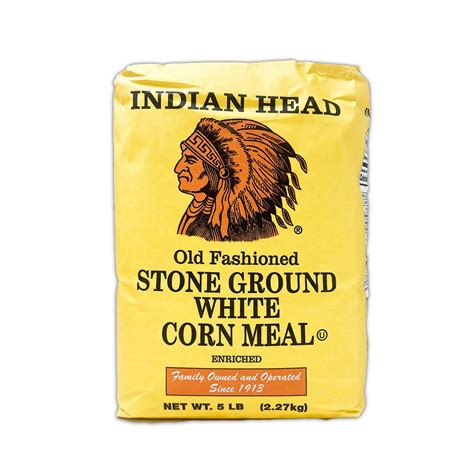 Indian Head Stone Ground White Corn Meal 5lb 2 27kg White Corn Meal White Corn Johnny Cake