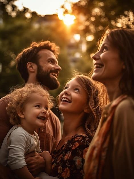 Ocio familiar feliz madre padre y dos hijos pequeños haciendo un picnic