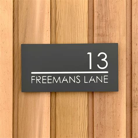 Illuminated Modern House Number Sign - Rectangle Address Plaque ...