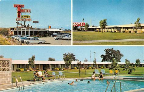 Tulare Ca Tulare Inn Motel Perrys Coffee Shop Roadside 1960s Vintage