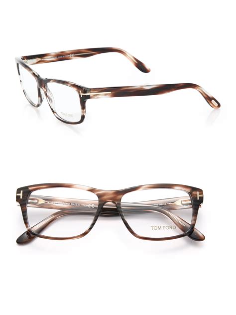 Tom Ford 56mm Square Acetate Optical Glasses In Brown Brown Multi Lyst