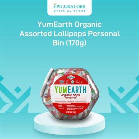 YumEarth Organic Assorted Lollipops Personal Bin 170g Healthy Snacks