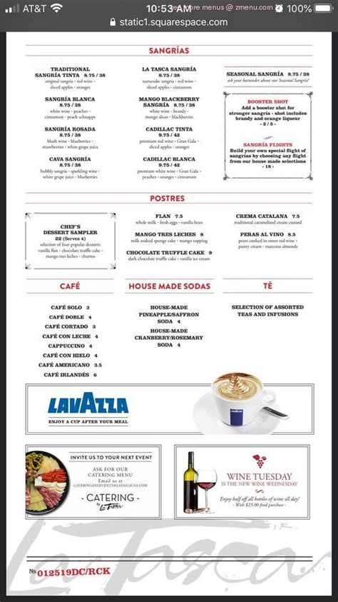 Online Menu of La Tasca Restaurant, Rockville, Maryland, 20850 - Zmenu