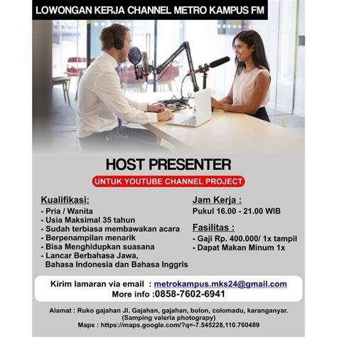 Lowongan Kerja Host Presenter Metro Kampus Fm Solo Info Loker Solo