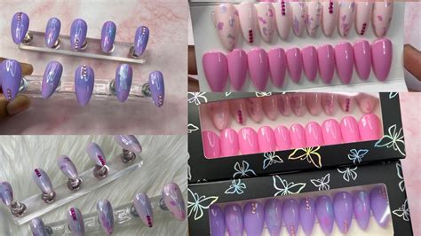 How To Make Custom Press On Nails Press On Nails For Beginners 30 Piece Press On Set Youtube