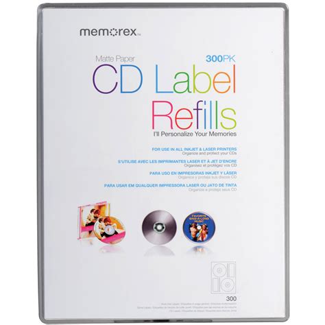 Memorex White Matte Cd Labels Pack B H Photo Video