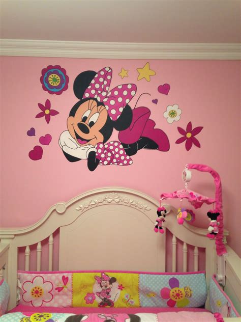 Minnie Mouse Mural In Baby Nursery Baby Nursery Themes Baby Room Decor