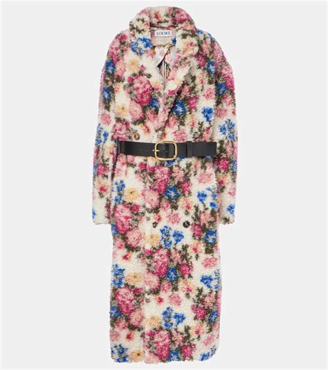 Loewe Belted Floral Teddy Coat Loewe