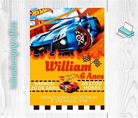 Convite Digital Hot Wheels Elo Produtos Especiais
