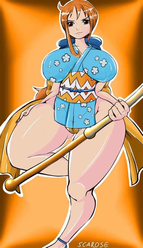 Rule 34 Big Breasts Female Female Only Nami Narrow Shoulders One Piece Orange Hair Scarose