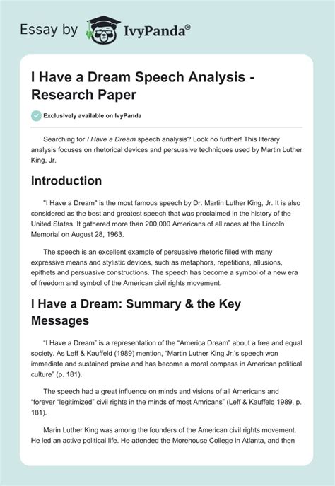 I Have a Dream Speech Analysis: Rhetorical Devices & Techniques – 2531 ...