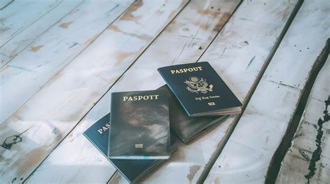 Premium Photo Blank Passports On White Wooden Table Flat Lay Generative Ai