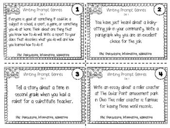 Writing Prompts: PIN Persuasive Informative Narrative Writing | TpT 