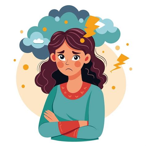 Premium Vector Anxiety Stress Depression Concept Young Unhappy