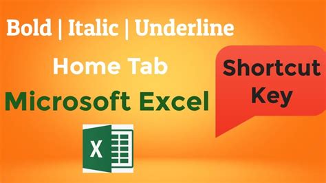 Bold Italic Underline Home Tab Microsoft Excel Youtube