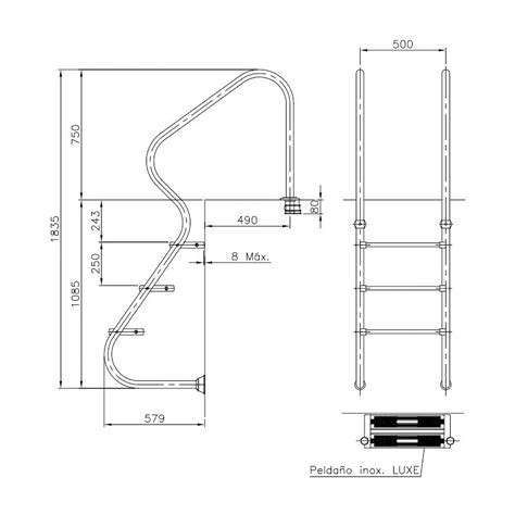 Swimming Pool Ladder Easy Access 3 Steps Aisi 316 Astralpool