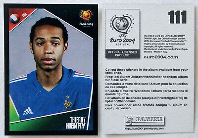 PANINI Soccer Sticker Card THIERRY HENRY France No 111 EURO 2004 RARE