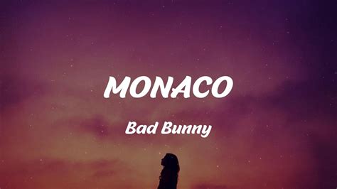 Bad Bunny - MONACO (Lyrics) - YouTube