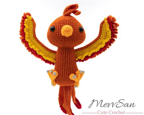 Crochet Pattern Pdf Amigurumi Scarlet The Phoenix Crochet Etsy