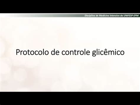 Protocolo Controle Glic Mico Youtube