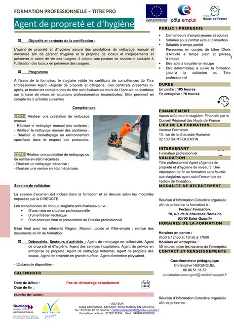 Fiche Action Tp Agent De Propret Et Hygiene