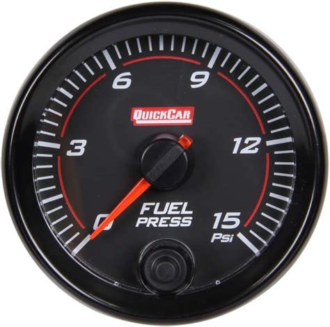 Quickcar Racing Products Fuel Pressure Gauge Redline 0 15 Psi Electric Analog