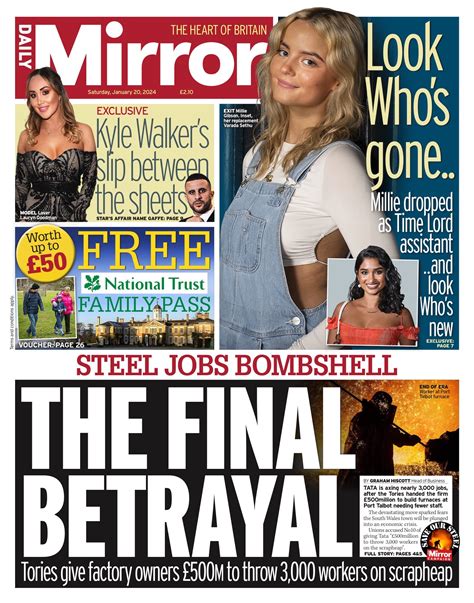 Daily Mirror Front Page Th Of January Tomorrow S Papers Today