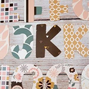 Retro Paper Cut Out Letters, Scrapbook Block Letters, Alphabet Letters ...