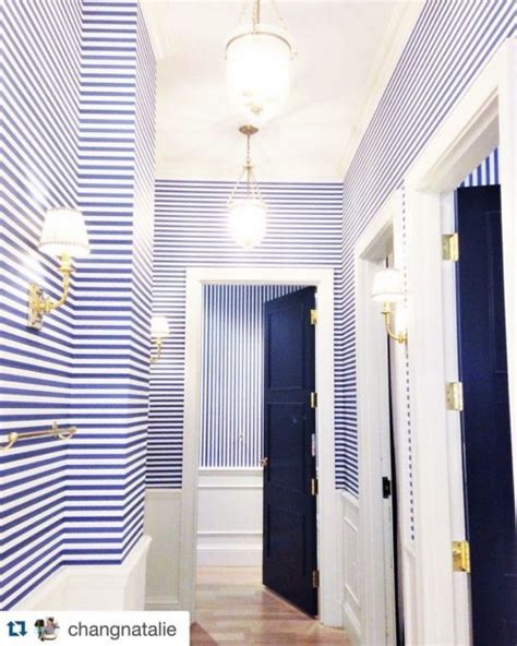 Blue And White Striped Bathroom (#2918129) - HD Wallpaper & Backgrounds ...