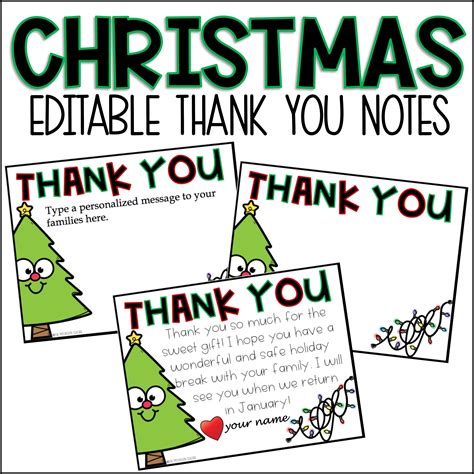 Editable Christmas Thank You Card Template Ubicaciondepersonas Cdmx