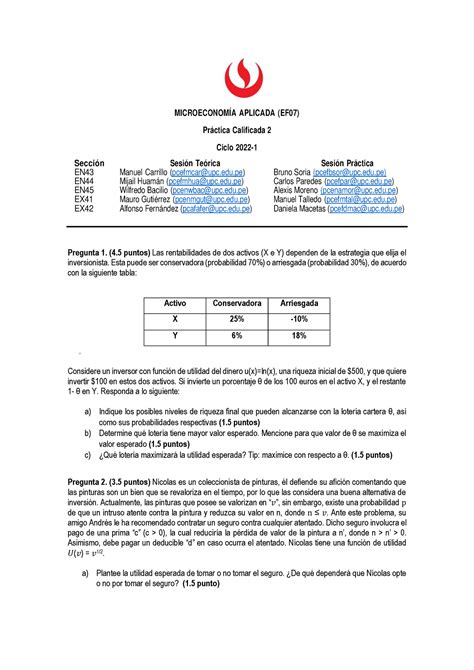 Práctica Calificada N2 Problem Set MICROECONOMÍA APLICADA EF07