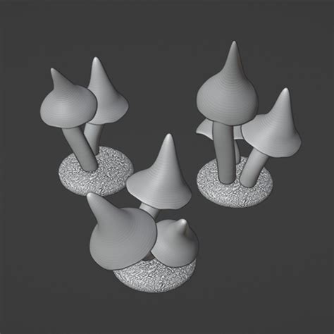 3d Printable Mushrooms For Basing Terrain By Voy Forges