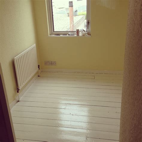 Painting The Spare Bedroom Wooden Floor White Painting Floorboards