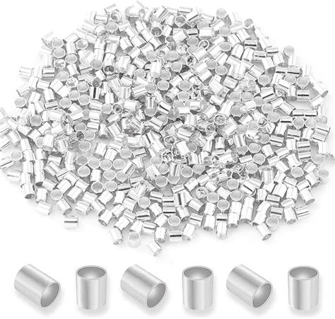 Crimp Beads For Jewelry Making 500 Pcs Silver Plated