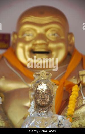 Phra Sangkajai Smiling And Happy Buddha And Guanyin Buddha Statue At