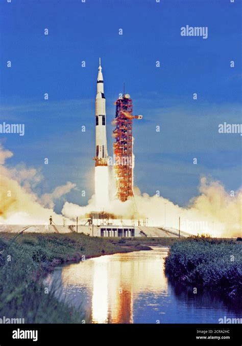 The 363 Foot Tall Apollo 15 Saturn V Is Launched From Pad A Launch