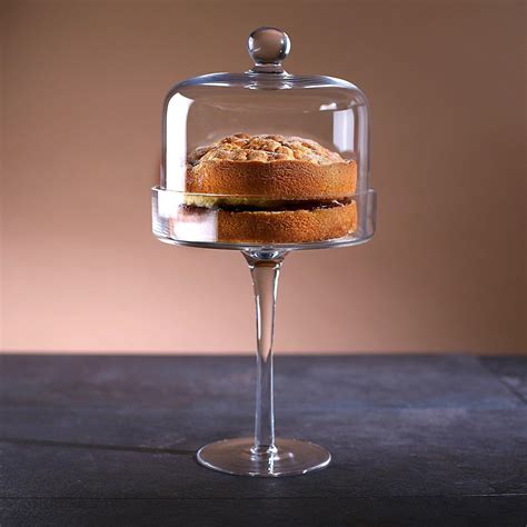 High Glass Cake Stand And Dome 38cm At Drinkstuff