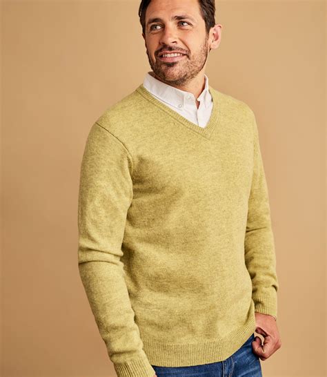 Vole Marl Mens Lambswool V Neck Sweater Woolovers Us