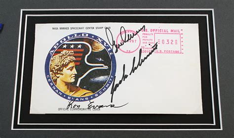 Apollo 17 Crew Signed Crew Signed Cover Framed Presentation