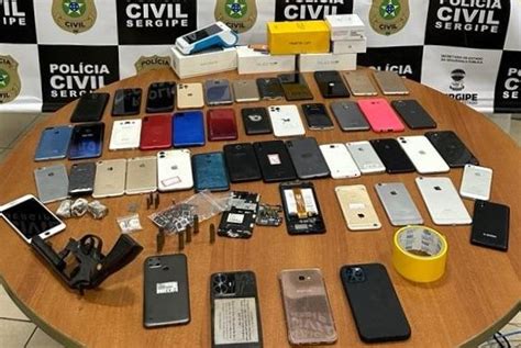 Polícia prende investigado e apreende 32 celulares drogas e arma de