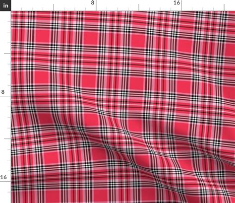 Royal Stewart Tartan On Red Valentines Fabric Spoonflower