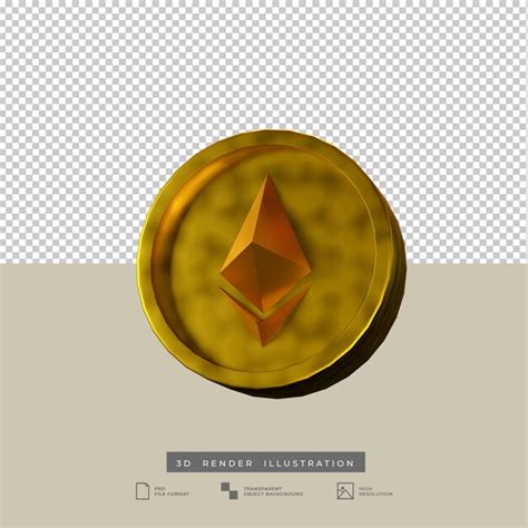 Premium Psd D Render Illustration Ethereum Coin Front View