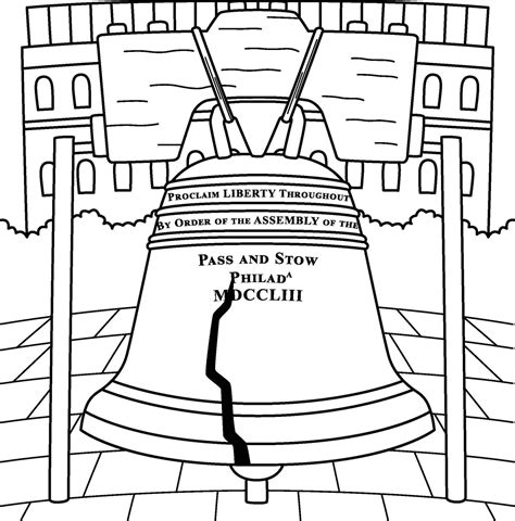 4th Of July Liberty Bell Coloring Page For Kids 25376227 Vector Art At