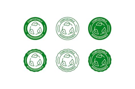 Premium Vector Biodegradable Compostable Icon Set Ecological Plastic