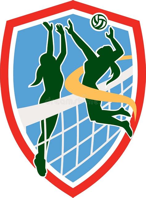 Voleibol Con El Escudo Stock De Ilustración Ilustración De Proteja