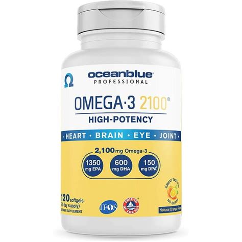 Oceanblue Omega 3 2100 120 Ct Triple Strength Burpless Fish Oil