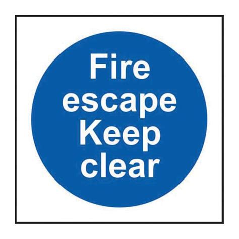 Centurion Europe Fire Escape Keep Clear Sav 100x 100mm Ssf 964